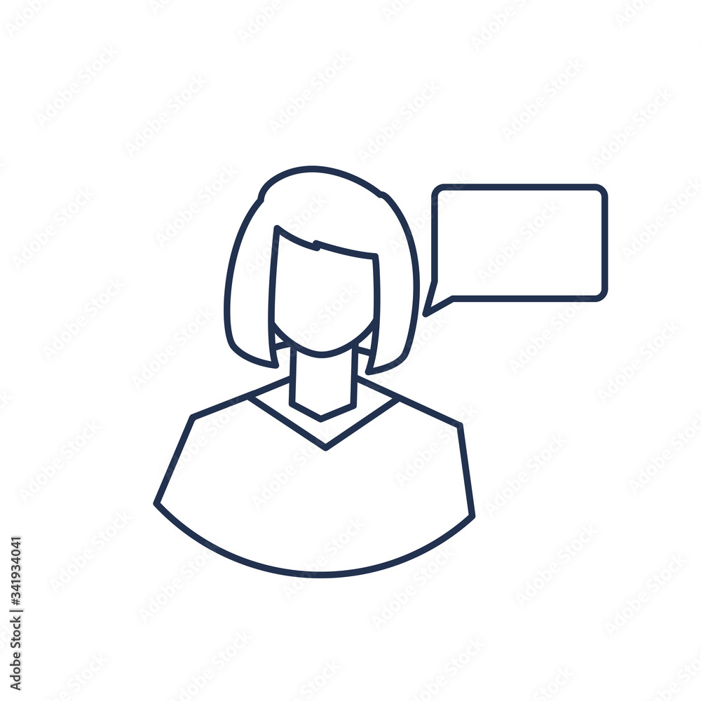 female doctor with speech bubble, medical staff, line style icon female doctor with speech bubble, medical staff, line style icon