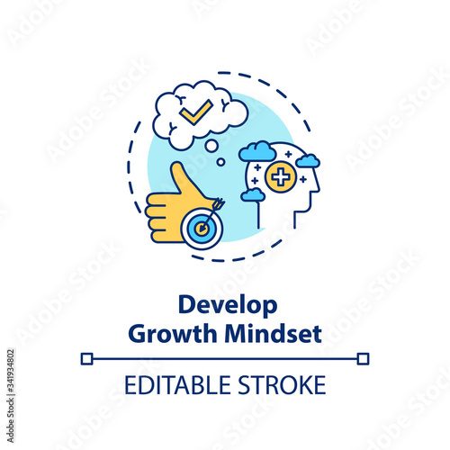 Develop growth mindset concept icon