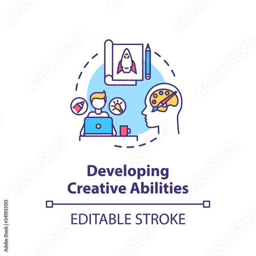 Developing creative abilities concept icon