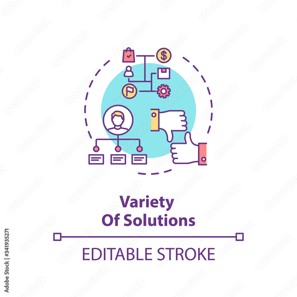 Variety of solutions concept icon Variety of solutions concept icon