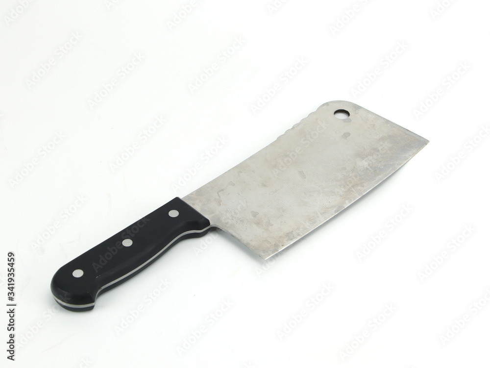 A large kitchen knife isolated on a white background A large kitchen knife isolated on a white background