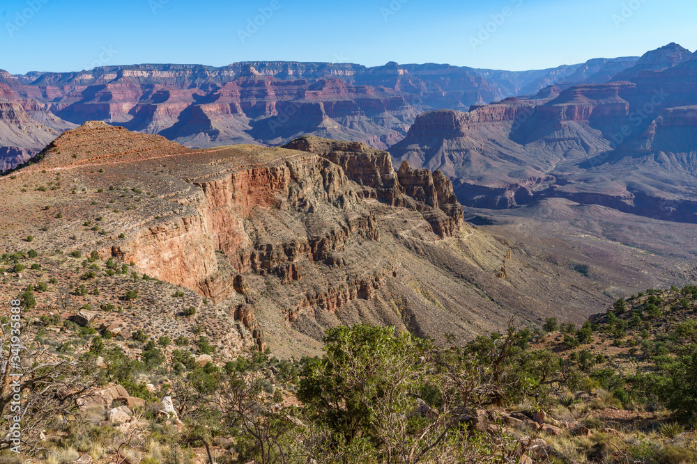 hiking the south kaibab trail in grand canyon national park, arizona, usa hiking the south kaibab trail in grand canyon national park, arizona, usa