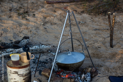kettle on the campfire