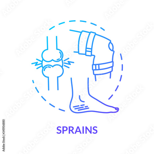 Sprains, tendon traumas concept icon