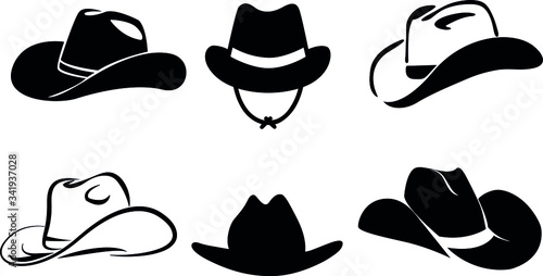 Leinwand Poster cowboy hat silhouette . vector illustration.