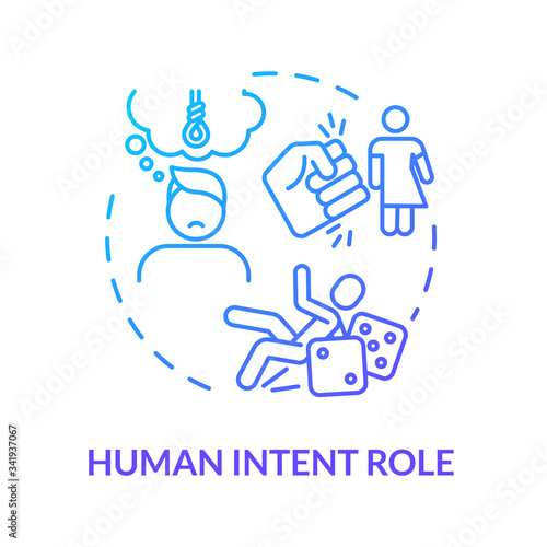 Human intention role, think importance concept icon