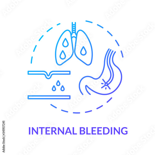 Internal bleeding, accident, physical trauma result concept icon