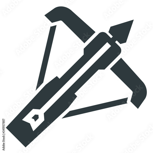 crossbow black icon on white background