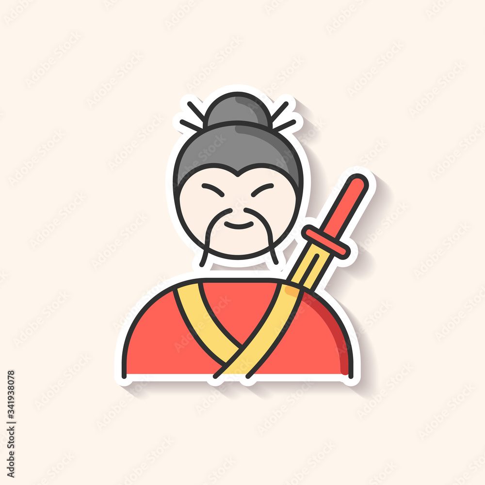 Samurai patch. Asian martial arts fighter Samurai patch. Asian martial arts fighter