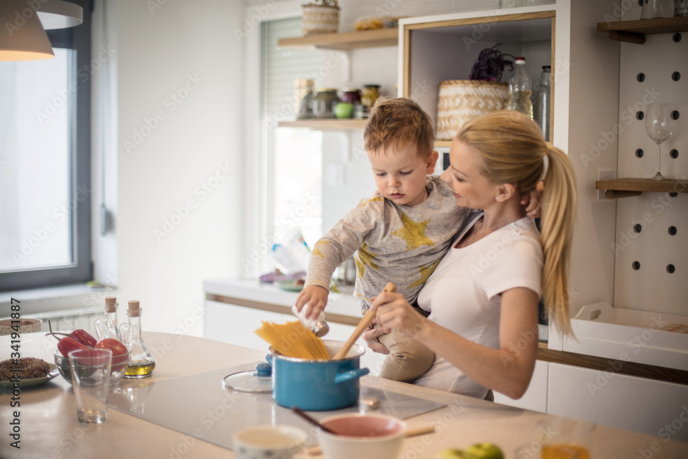 He loves spending time in the kitchen. He loves spending time in the kitchen.