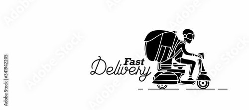 Delivery boy ride scooter delivery service , Order, Fast Shipping