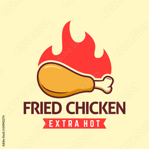 Fried chicken logo template, Suitable for restaurant and cafe logo