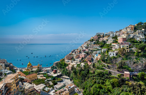Fototapeta Naklejka Na Ścianę i Meble -  Panoramic view of Positano  town at  Amalfi Coast, Italy.