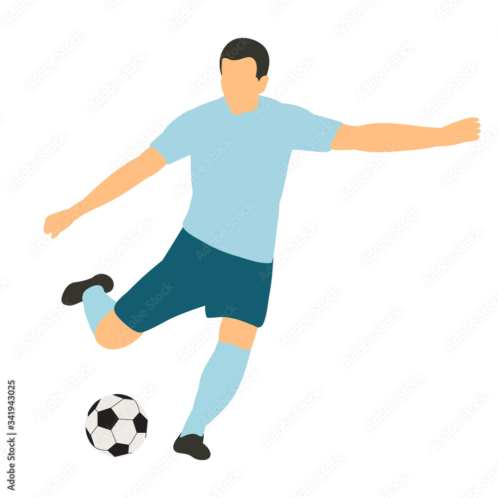 white background, silhouette in the flat style of a football player