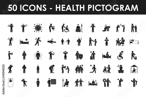 health and Covid 19 preventions icon set  silhouette style