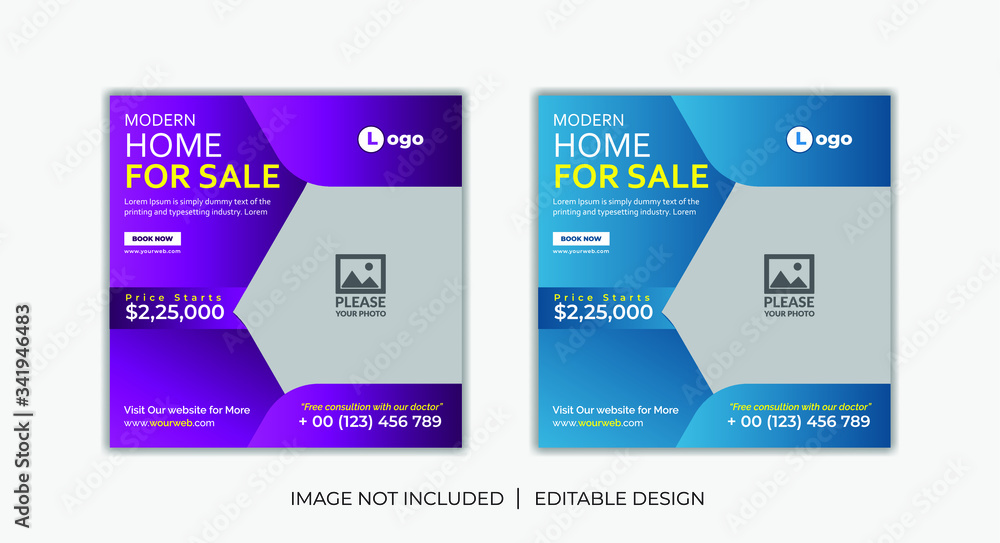 Set of Social Media banner Post design for Real estate social media post templates. real estate square editable banner template. Minimalist design. Set of Social Media banner Post design for Real estate social media post templates. real estate square editable banner template. Minimalist design.