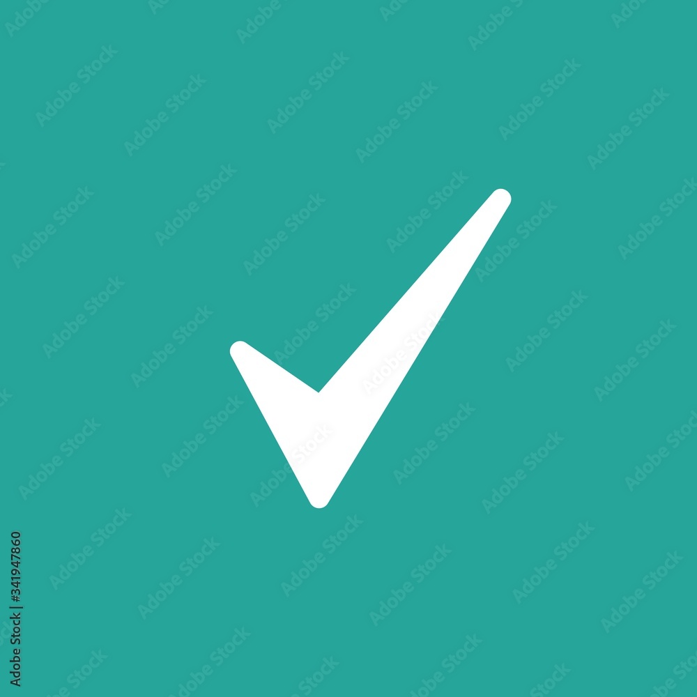 Check Mark. Valid Seal icon. white tick on blue background. Flat OK sticker icon. Isolated on white. Check Mark. Valid Seal icon. white tick on blue background. Flat OK sticker icon. Isolated on white.