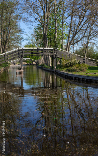 Giethoorn Overijssel Netherlands. During Corona lock-down. Empty streets, paths, bridges and canals. © A