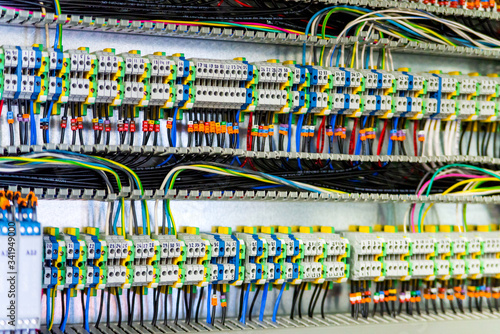 Color wires in a box of distribution of an electricity