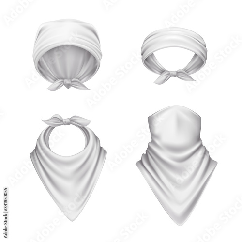 White Bandana Scarf Set