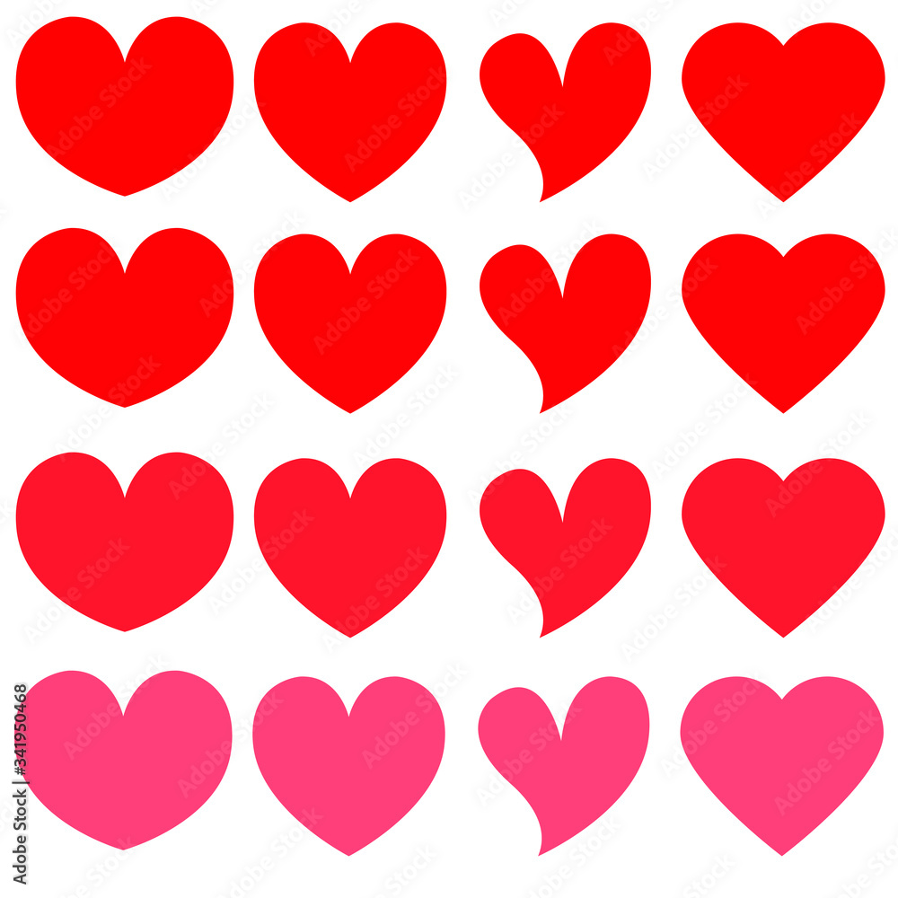 heart icon vector set. love illustration sign collection. romance symbol. Valentine's Day logo.