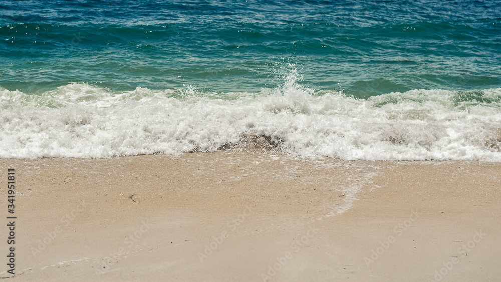 Sea view from above, amazing nature background. Water color and beautifully bright. Azure beach.