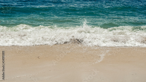 Sea view from above, amazing nature background. Water color and beautifully bright. Azure beach.