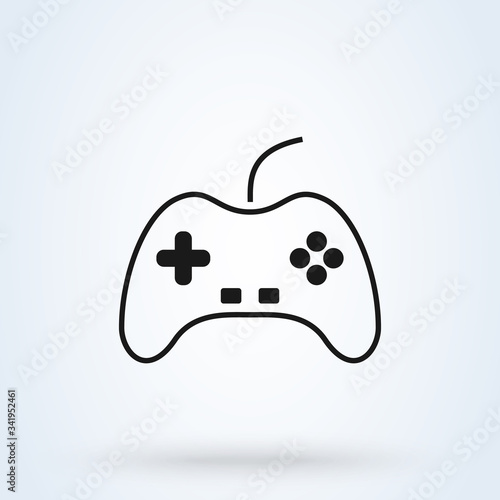 Game controller line icon. Video game console. Vector illustration