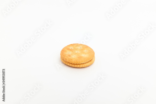 Sand cookies on white background