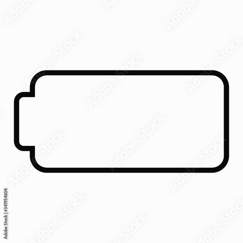The battery icon is isolated with at least one flat line icon for the application and info-graphics. Commercial line vector icon for web and mobile minimalistic flat design.