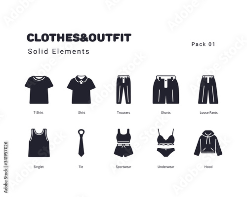 Clothes and Outfit solid style elements
