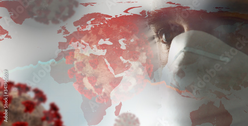 world map focus on Europe a...