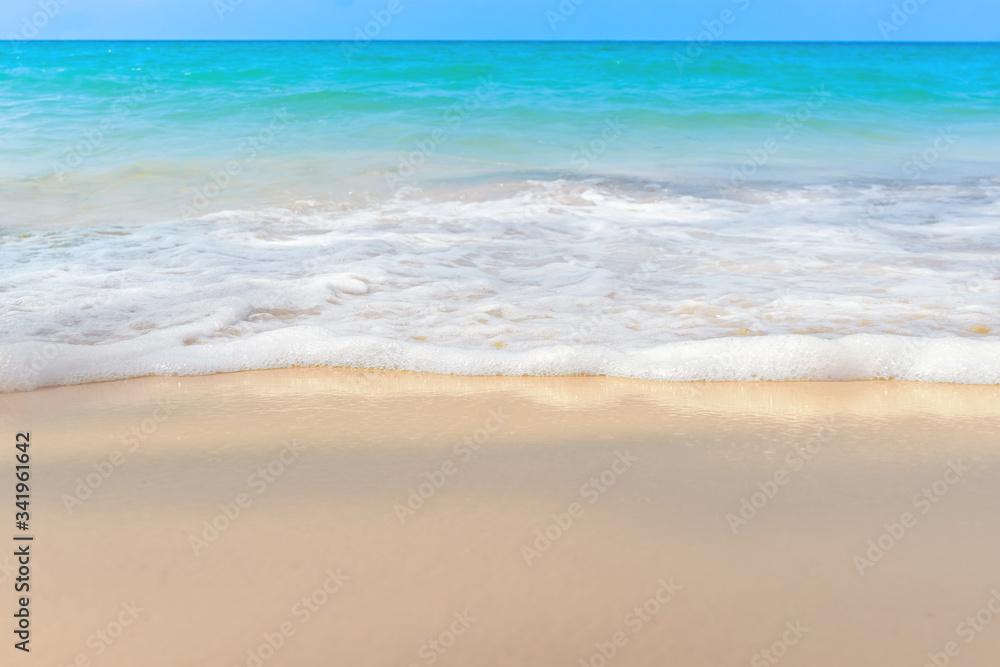 Sand sea and soft ocean wave summer background