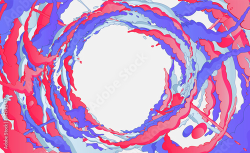 Smoke explosion vector background - Abstract shapes of liquid or smoke making a tunnel of colours. Suitable for advertising of sale, graphic design, youth culture or festive themes.