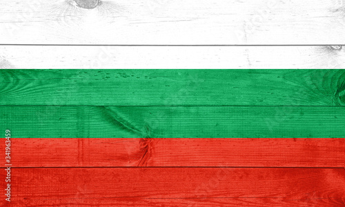 bulgarian flag on wood texture background