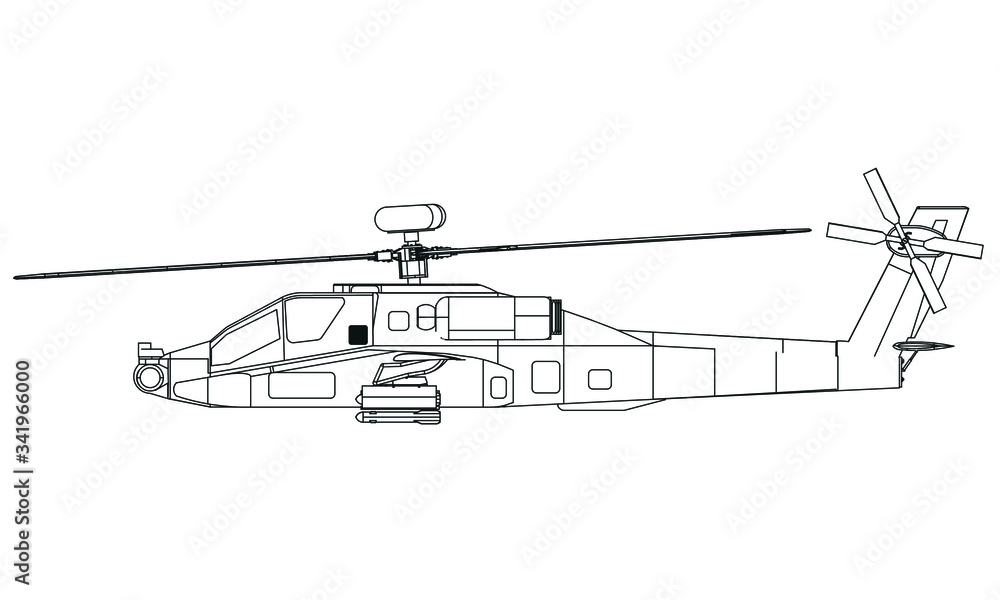 Fototapeta premium Vector illustration of a geometric polygonal helicopter.