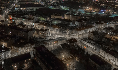 City by night, Europe, Poland, Mazovia