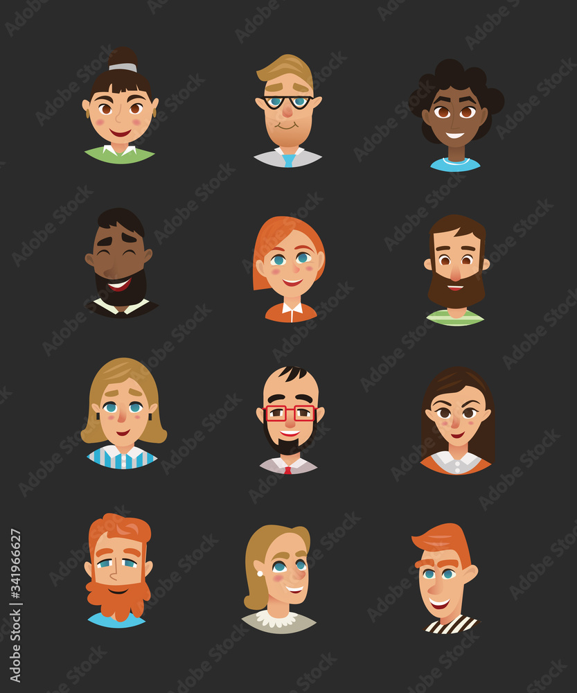 Avatars business people. vector illustration. Avatars business people. vector illustration.