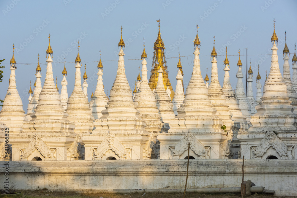 White Kuthodaw Pagoda in Myanmar