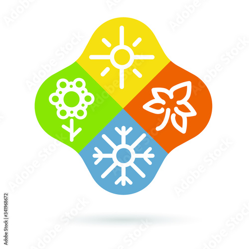 Four Seasons Color Vector Icon