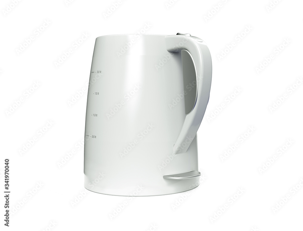 Electric Kettle with Temperature Control, retro design. 3D rendering isolated on white background Electric Kettle with Temperature Control, retro design. 3D rendering isolated on white background
