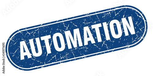 automation sign. automation grunge blue stamp. Label