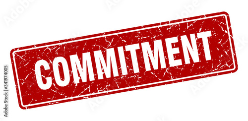 commitment stamp. commitment vintage red label. Sign