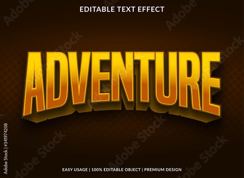 adventure text effect abstract background template with bold style use for logo and banner headline