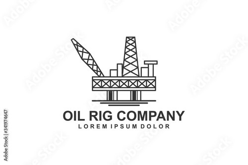 Offshore oil rig logo, with a minimalist line style design.