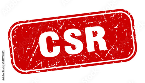 csr stamp. csr square grungy red sign