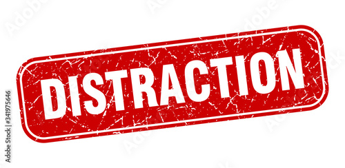 distraction stamp. distraction square grungy red sign