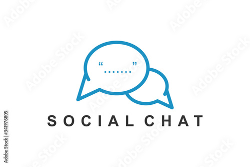 Social media chat text bubble logo design photo