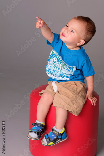 little boy in studio