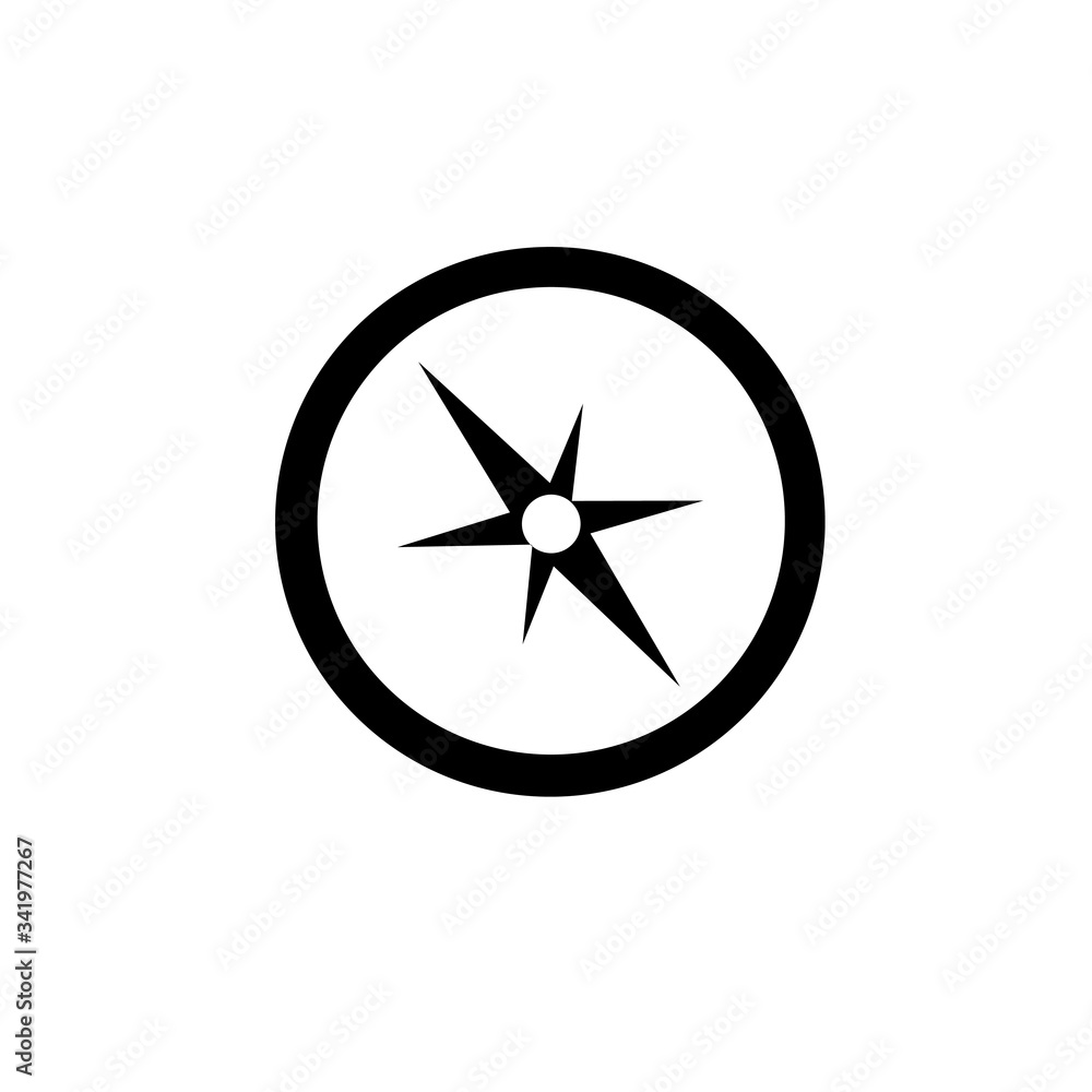 Simple flat illustration of a compass. Simple flat illustration of a compass.